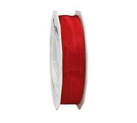 Präsent - Lyon Wired Taffeta Ribbon Scarlett 25 mm Width, 25 m Length