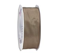 Präsent - Lyon Wired Taffeta Ribbon Taupe 40 mm Width, 25 m Length