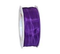 Präsent - Lyon Wired Taffeta Ribbon Violet 40 mm Width, 25 m Length