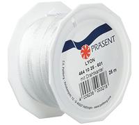 PRÄSENT - Lyon Wired Taffeta Ribbon White 10 mm width, 25 m length