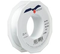 PRÄSENT - Lyon Wired Taffeta Ribbon White 25 mm width, 25 m length