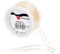 C.E. Pattberg Präsent - Marseille Wired Organza Ribbon Cream 10 mm width, 50 m length