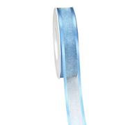 Präsent - Marseille Wired Organza Ribbon Light Blue 25 mm Width, 25 m Length
