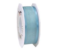 Präsent - Marseille Wired Organza Ribbon Light Blue 40 mm Width, 25 m Length