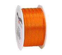 Präsent - Marseille Wired Organza Ribbon Orange 10 mm Width, 50 m Length
