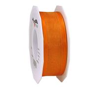 Präsent - Marseille Wired Organza Ribbon Orange 40 mm Width, 25 m Length