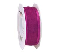 Präsent - Marseille Wired Organza Ribbon Purple 40 mm Width, 25 m Length