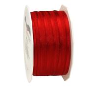 PRÄSENT - Marseille Wired Organza Ribbon Red 10 mm width, 50 m length