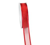 C.E. Pattberg Präsent - Marseille Wired Organza Ribbon Red 25 mm width, 25 m length