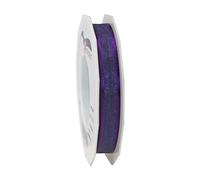 Präsent - Marseille Wired Organza Ribbon Violet 15 mm Width, 25 m Length