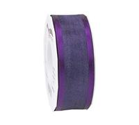Präsent - Marseille Wired Organza Ribbon Violet 40 mm Width, 25 m Length