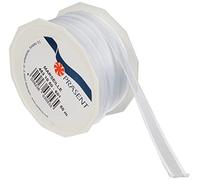 PRÄSENT - Marseille Wired Organza Ribbon White 10 mm width, 50 m length