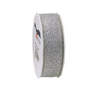 Präsent - Metallic Lace Ribbon Silver 20-m-Roll 25 mm width