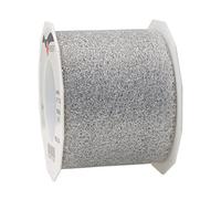 Präsent - Metallic Lace Ribbon Silver 20-m-Roll 72 mm width