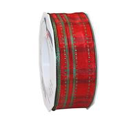 Präsent - Nottingham Wired Ribbon Red 40 mm Width, 20 m Length