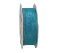 PRÄSENT Organza Ribbon, Polyester, Turquoise, 25mm-25m