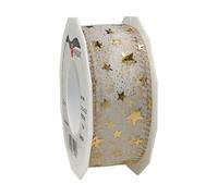 Präsent - Orion Wired & Printed Ribbon Gold 20-m-Roll 40 mm width