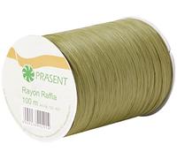 PRÄSENT - Rayon Raffia Biodegradable Ribbon Olive 100 meter spool