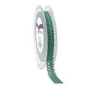 Präsent - Rennes Lace Ribbon Old Green-Silver 15 mm Width, 15 m Length