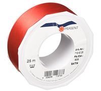 PRÄSENT - Satin Ribbon Red 40 mm width, 25 m length