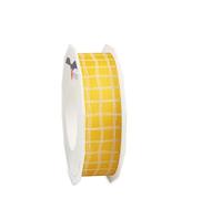 PRÄSENT Seville Gift Ribbon with Wired Edge Sun Yellow 20 Metres 25 mm Wide Slightly Flexible Ribbon for Decorating & Crafts for Special Occasions