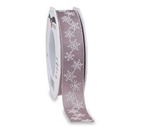 Präsent - Snow Printed Ribbon Sandstone 20-m-Roll 25 mm width