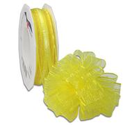 Präsent - Venedig Pull Bow Ribbon Citron Yellow 25 mm width, 25 m length