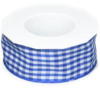 C.E. Pattberg Präsent - Vichy Wired Ribbon Blue-White 40 mm width, 20 m length