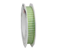 C.E. Pattberg Präsent - Vichy Wired Ribbon Lime Green-White 15 mm width, 20 m length