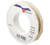 PRÄSENT - Vichy Wired Ribbon Taupe-White 15 mm width, 20 m length