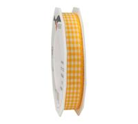 C.E. Pattberg Präsent - Vichy Wired Ribbon Yellow-White 15 mm width, 20 m length