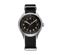 PRAESIDUS | A-2 Origin - Men's Field Military Watch, Watches for Men - Black Dial, Black Military-Style Nylon Strap, Stainless Steel Case - Assembled in the USA, Gift