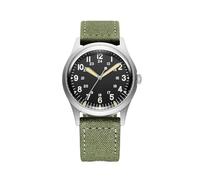 PRAESIDUS | Jungle Field - Watches for Men, Men's Wrist Watches - Field, Military - Sapphire Glass, Matte Black Dial, Green Canvas Strap - Quartz, Assembled in The USA | Gift