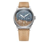 PRAESIDUS Utah Beach Automatic Steel Sand Blue Leather Military Men's Watch