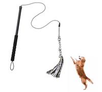 Pragmatist Flirt Pole for Dogs, Detachable Dog Flirt Pole Heavy Duty Sturdy Pet Toys for Outdoor Exercise & Training Durable Teaser Wand Interactive Chewing Toy for Small Medium Large Dogs, Black