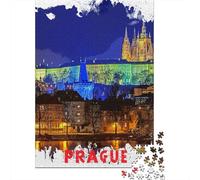 Prague(无水印)(4E7A5) Travel Puzzle 1000 Pieces, Old Europe Travel Artwork, Matte Printed Jigsaw for Home Décor Fans, Mindful Activity, Gift Idea, 70x50cm/1000pcs