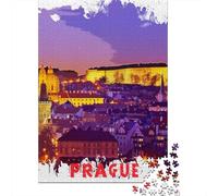 Prague(无水印)(6DD1C) Adult Paper Puzzle, Romantic City Break Scene, Relaxing Challenge, Interlocking Paper Pieces, Travel Gift for Home Décor Fans, 52x38cm/1000pcs