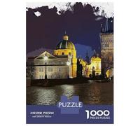Prague 1000 Piece Jigsaw Puzzle, Old Europe Travel Artwork, Decorative Artwork, Matte Printed Jigsaw, Family Night Game for Adults, 70x50cm/1000pcs