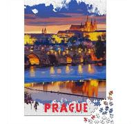 Prague 1000 Piece Jigsaw Puzzle, Romantic City Break Scene, Weekend Hobby, Premium Paper Puzzle, for Adults, Adult Puzzle, 52x38cm/1000pcs