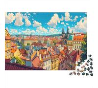 Prague 1000 Piece Puzzle for Adults 1000 Pieces Puzzle Jigsaw Puzzles Prague Cityscape Educational Games Relax Puzzles Games Impossible Puzzles Games Gift 1000pcs (75x50cm)