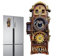 Prague Astronomical Clock Fridge Magnets Tourism Collection Magnets Travel Souvenir Decoration for Kitchen Home Office Memory Keeper Photography Collectors Tourists