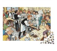 Prague Cafe Espresso Machine Wooden Jigsaw Puzzle Waterproof 1000 Piece Puzzles for Adults Gifts Impossible Educational Games