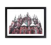 Prague Castle In The Czech Republic Painting Modern Art Framed Wall Art Print, Ready to Hang Picture for Living Room Bedroom Home Office Décor, Black A3 (46 x 34 cm)
