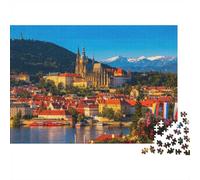 Prague Castle Jigsaw Puzzles 1000Pc Recycled Material Vltava River Puzzle for Boy & Girl Fun Present & Activity for Home Ideal for Child‘s Birthday Gift 70x50cm/1000pcs