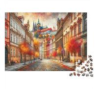 Prague Castle Panorama 1000-Piece Puzzle for Adults, 52x38cm/1000pcs, Smooth White Pieces for Easy Handling; for Relaxed Evenings at The Table