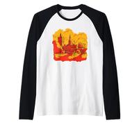 Prague Charles Bridge Design, Czech Capital of Prague Raglan Baseball Tee