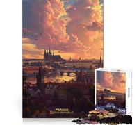 Prague City Czech Republic 1000 Piece Jigsaws for Teenagers Puzzle Wise Think Toy Simple Fun Tight Cut Santa Wish Pick (38x26cm)