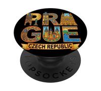 Prague City Name Travel Souvenir Landmark Tourist Gift PopSockets Adhesive PopGrip