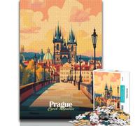 Prague Cityscape 1000 Piece Jigsaw Puzzles for Adults Gifts,Decompressing Intellectual Educational Toy Great Gifts And Toys 38x26cm