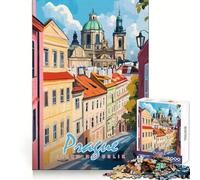 Prague Cityscape 1000 Piece Jigsaws for Teenagers Puzzle Wise Think Toy Simple Fun Tight Cut Santa Wish Pick (38x52cm)